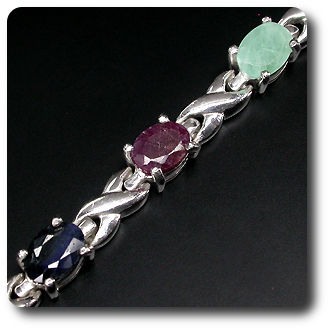 EMERALD RUBY SAPPHIRE BRACELET