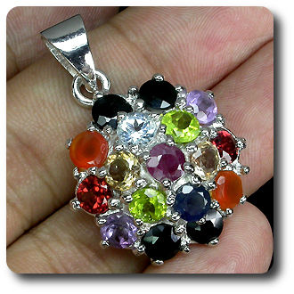 RUBY-SAPPHIRE-GARNET ... PENDANT