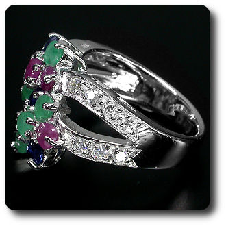 EMERALD SAPPHIRE RUBY RING
