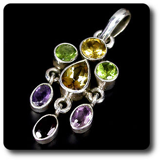 CITRINE PERIDOT AMETHYST PENDANT
