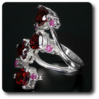 BAGUE GRENAT & RUBIS