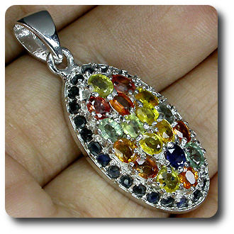 MULTICOLOR SAPPHIRE PENDANT