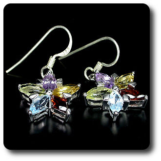 AMETHYST GARNET CITRINE EARRINGS
