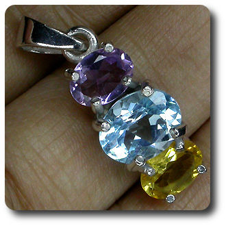 AMETHYST CITRINE TOPAZ PENDANT