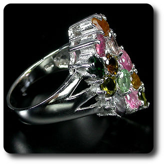 MULTICOLOR TOURMALINE RING