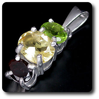 PERIDOT CITRINE GARNET PENDANT