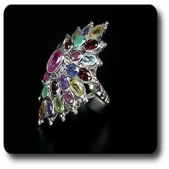 AMETHYST CITRINE GARNET RING