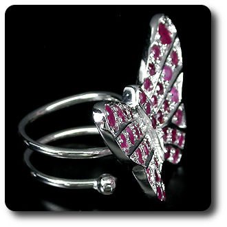 BAGUE RUBIS PAPILLON