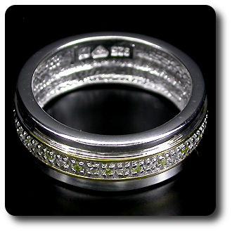 BAGUE 40 DIAMANT BLANC & JAUNE