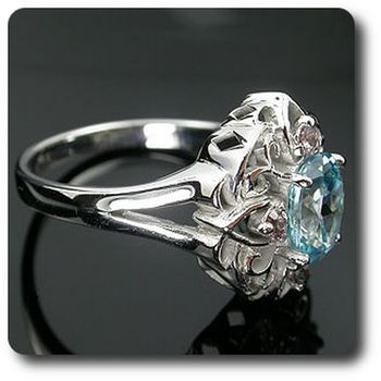 BAGUE ZIRCON BLEU & GRENAT