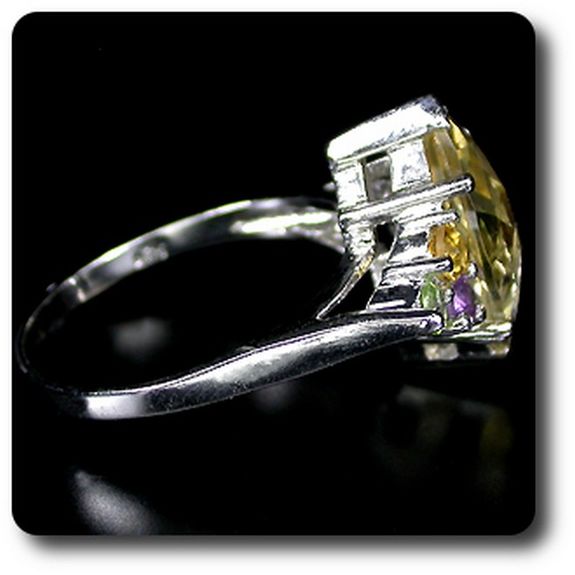 CITRINE PERIDOT AMETHYST RING