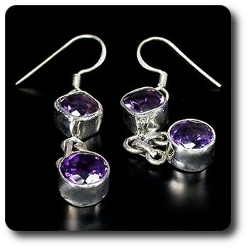 BOUCLES D'OREILLE AMETHYSTE