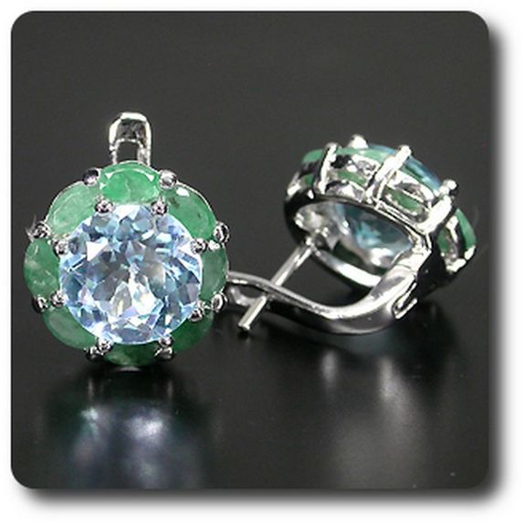 EMERALD & TOPAZ EARRINGS