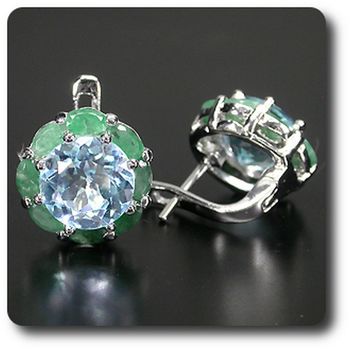 EMERALD & TOPAZ EARRINGS
