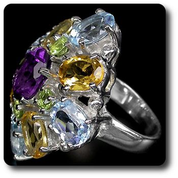CITRINE PERIDOT AMETHYST RING
