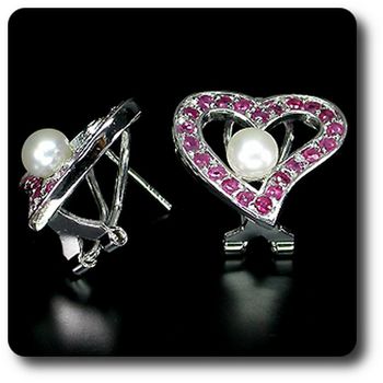 RUBY & PEARL EARRINGS