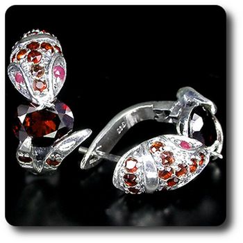 GARNET & RUBY COBRA EARRINGS