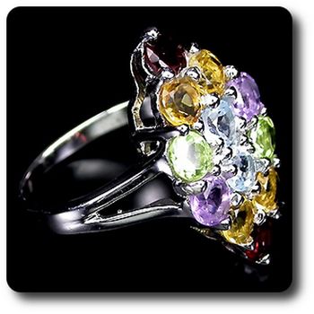 BAGUE CITRINE PERIDOT AMETHYSTE