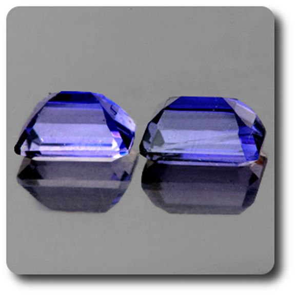 1.26CT. 2 pcs BLUE PURPLE IOLITE . IF