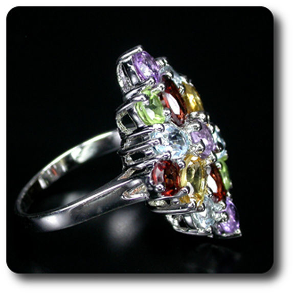 CITRINE PERIDOT AMETHYST RING