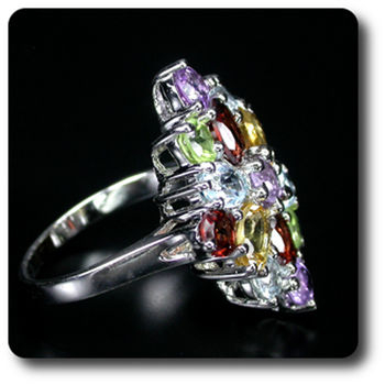 CITRINE PERIDOT AMETHYST RING