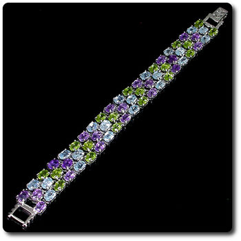 BRACELET PERIDOT AMETHYSTE TOPAZE