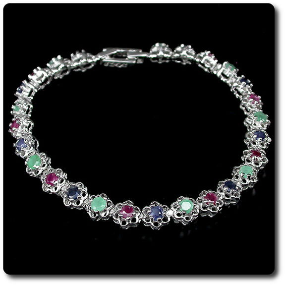 BRACELET EMERAUDE RUBIS SAPHIR