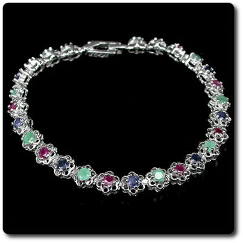 BRACELET EMERAUDE RUBIS SAPHIR