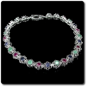 BRACELET EMERAUDE RUBIS SAPHIR