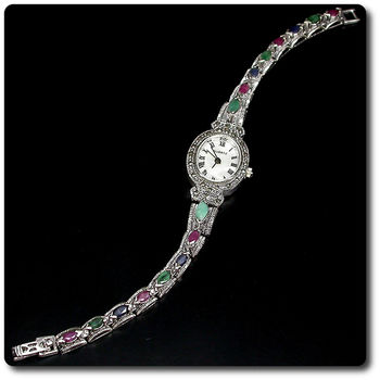 RUBY SAPPHIRE EMERALD WATCH
