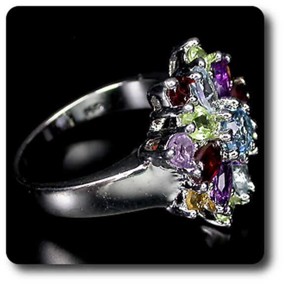 CITRINE PERIDOT AMETHYST RING