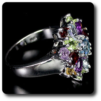 CITRINE PERIDOT AMETHYST RING