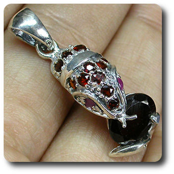 GARNET & RUBY COBRA PENDANT