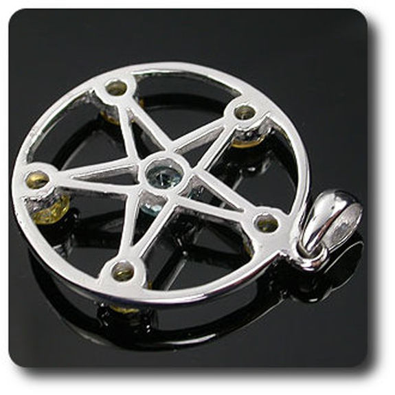 PENDENTIF ZIRCON BLEU & CHRYSOBERYL