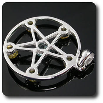 PENDENTIF ZIRCON BLEU & CHRYSOBERYL