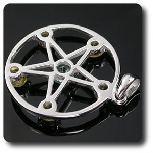 PENDENTIF ZIRCON BLEU & CHRYSOBERYL