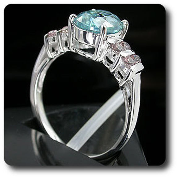 BLUE ZIRCON & GARNET RING