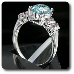 BLUE ZIRCON & GARNET RING