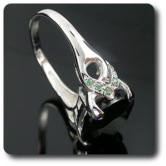 METEORITE TEKTITE & ALEXANDRITE RING