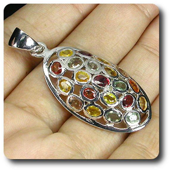 PENDENTIF SAPHIR MULTICOLORE