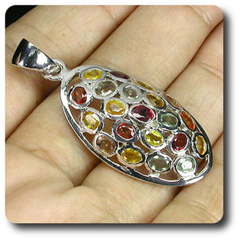 PENDENTIF SAPHIR MULTICOLORE