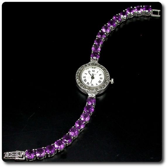 MONTRE AMETHYSTE & MARCASSITE
