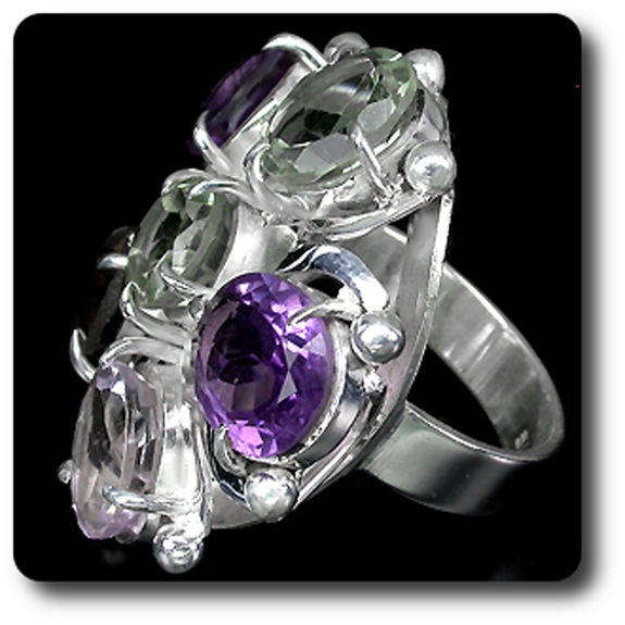 AMETHYST & SMOKY QUARTZ RING