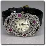 RUBY & MARCASITE WATCH