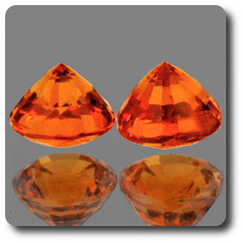 0.65CT. 2 pcs ORANGE SPESSARTITE GARNET. IF