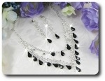 Black Sapphire Necklace Earrings Set
