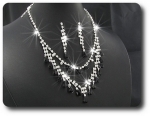 Black Sapphire Necklace Earrings Set