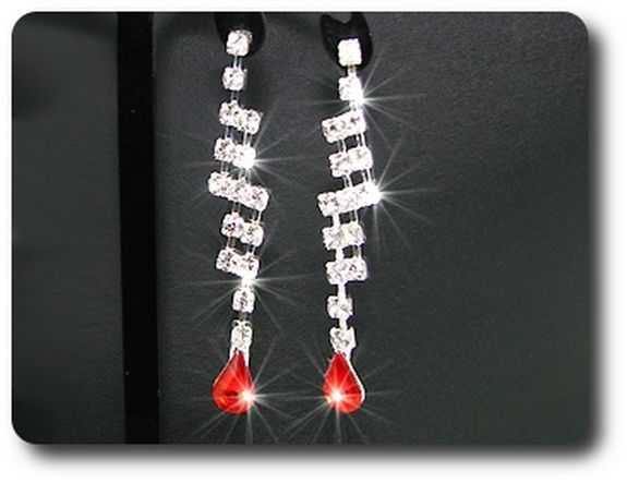 RED RUBY Necklace Earrings Set