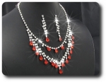 RED RUBY Necklace Earrings Set