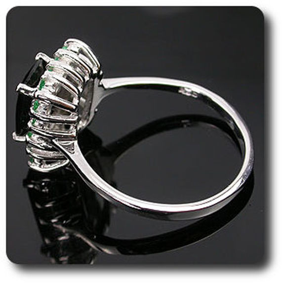 BAGUE METEORITE TEKTITE & EMERAUDE